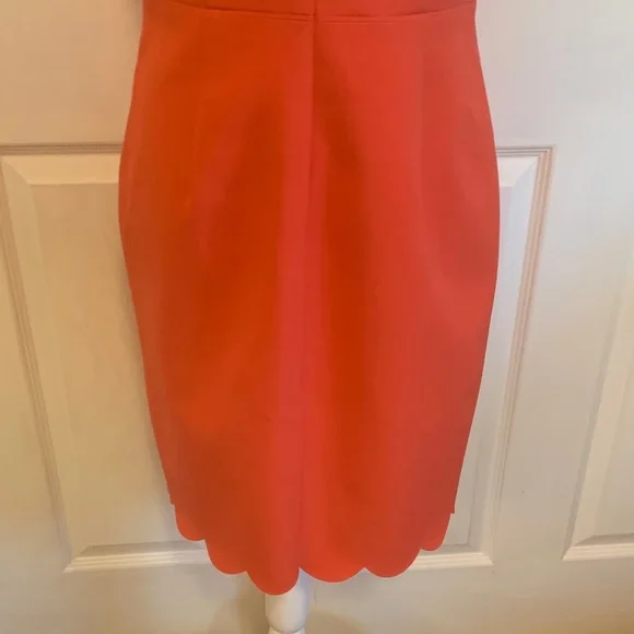 J. Crew Scalloped Edge Red Dress - Picture 7 of 7